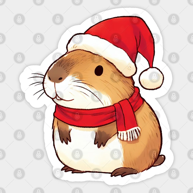 Christmas Capybara Sticker by Takeda_Art